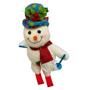 Merry‎ Brite Snowman On Skis Winter Decoration 8 1/2"